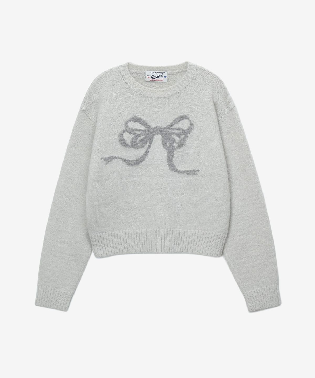 벤시몽(BENSIMON) RIBBON JACQUARD KNIT - LIGHT GREY