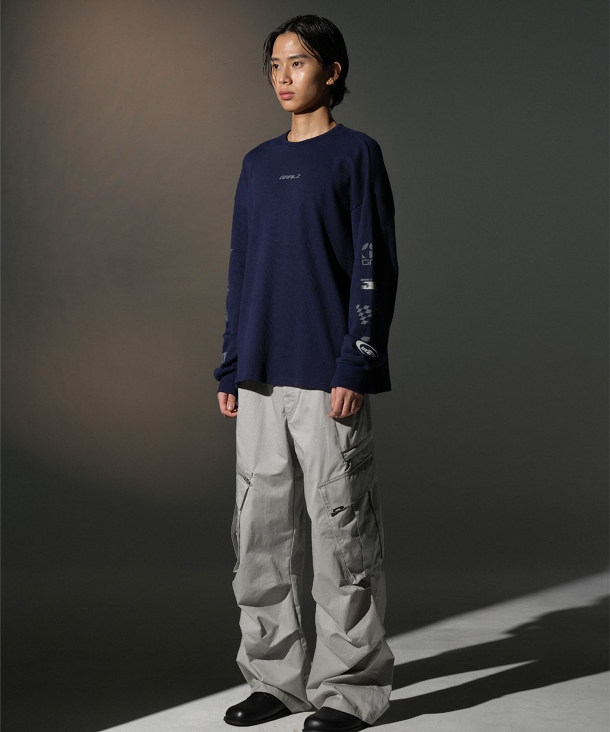 그레일즈(GRAILZ) BIG CARGO PANTS [LIGHT GREY]