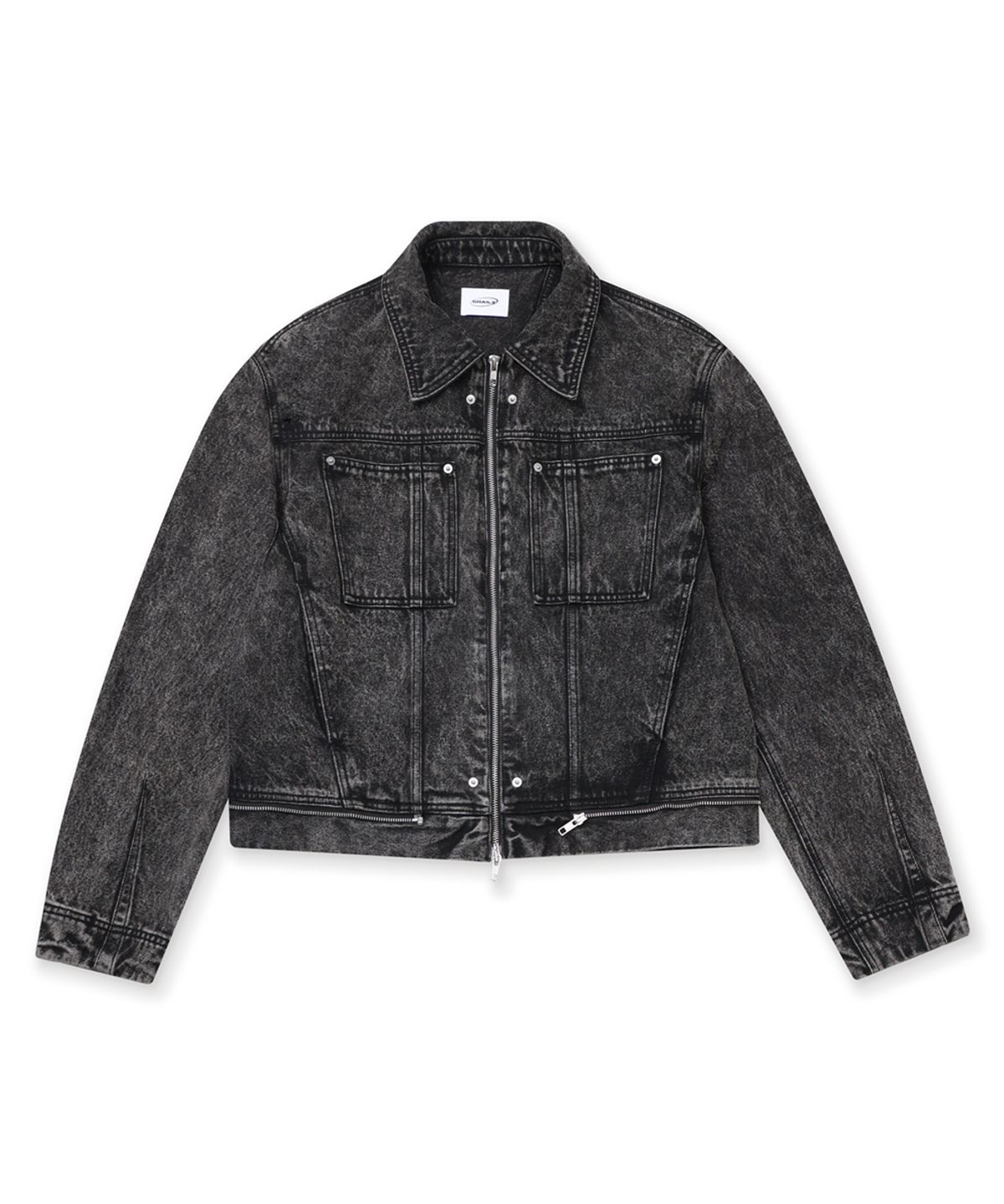 그레일즈(GRAILZ) OVERDYED DENIM TRUCKER [BLACK]