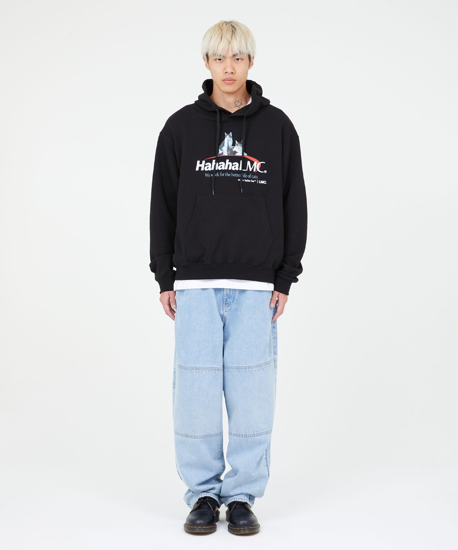 ★人気★LMC X HAHA HA OFFICE CATS TEAM LEADER HOODI.E★ MUSINSA公式 | LMC LMC x HAHA HA OFFICE CATS TEAM LEADER