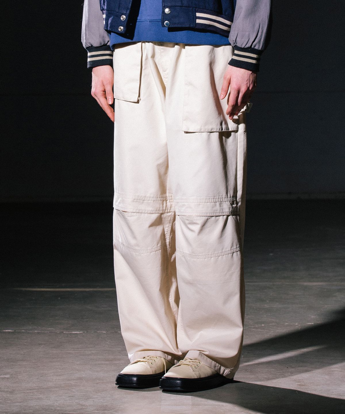 빅유니온(BIG UNION) UNBALANCE FATIGUE PANTS / CREAM