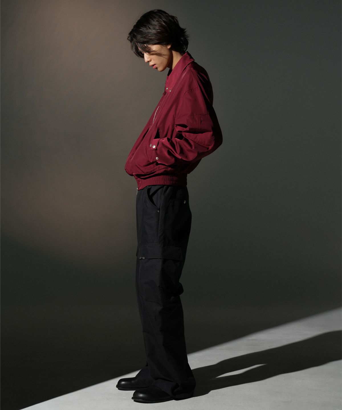 그레일즈(GRAILZ) STRAP COLLAR BLOUSON [BURGUNDY]