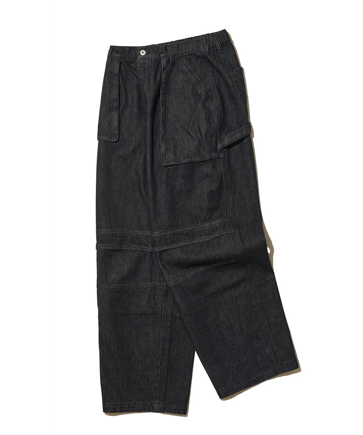 빅유니온(BIG UNION) UNBALANCE FATIGUE PANTS (DENIM) / BLACK DENIM