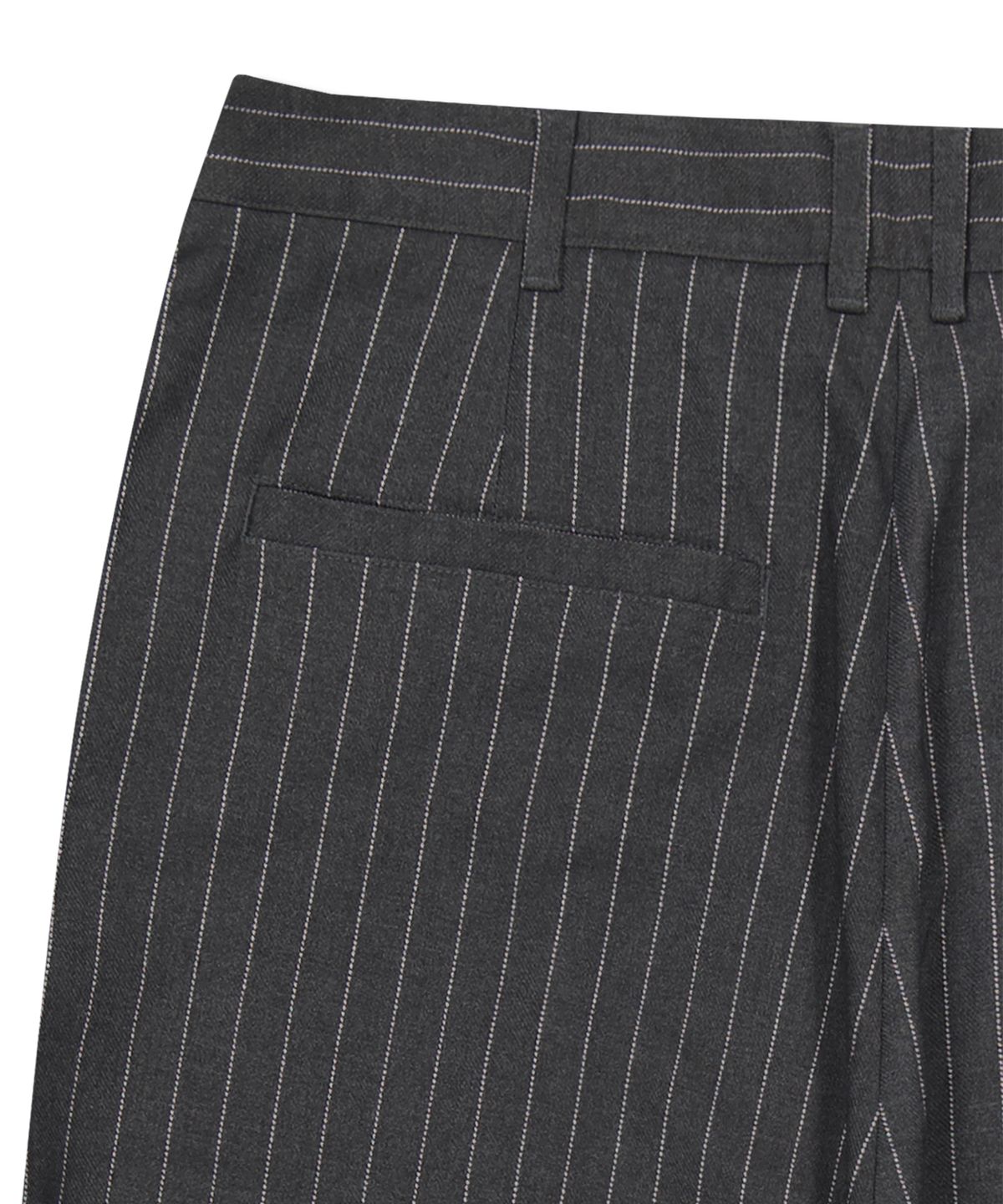예스아이씨(YESEYESEE) Stripe Tucked Pants Charcoal