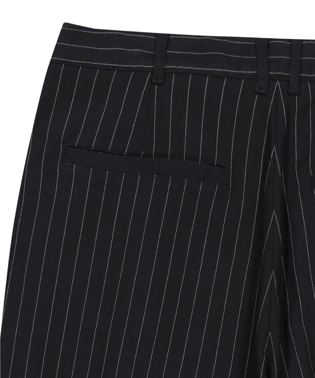 예스아이씨(YESEYESEE) Stripe Tucked Pants Black