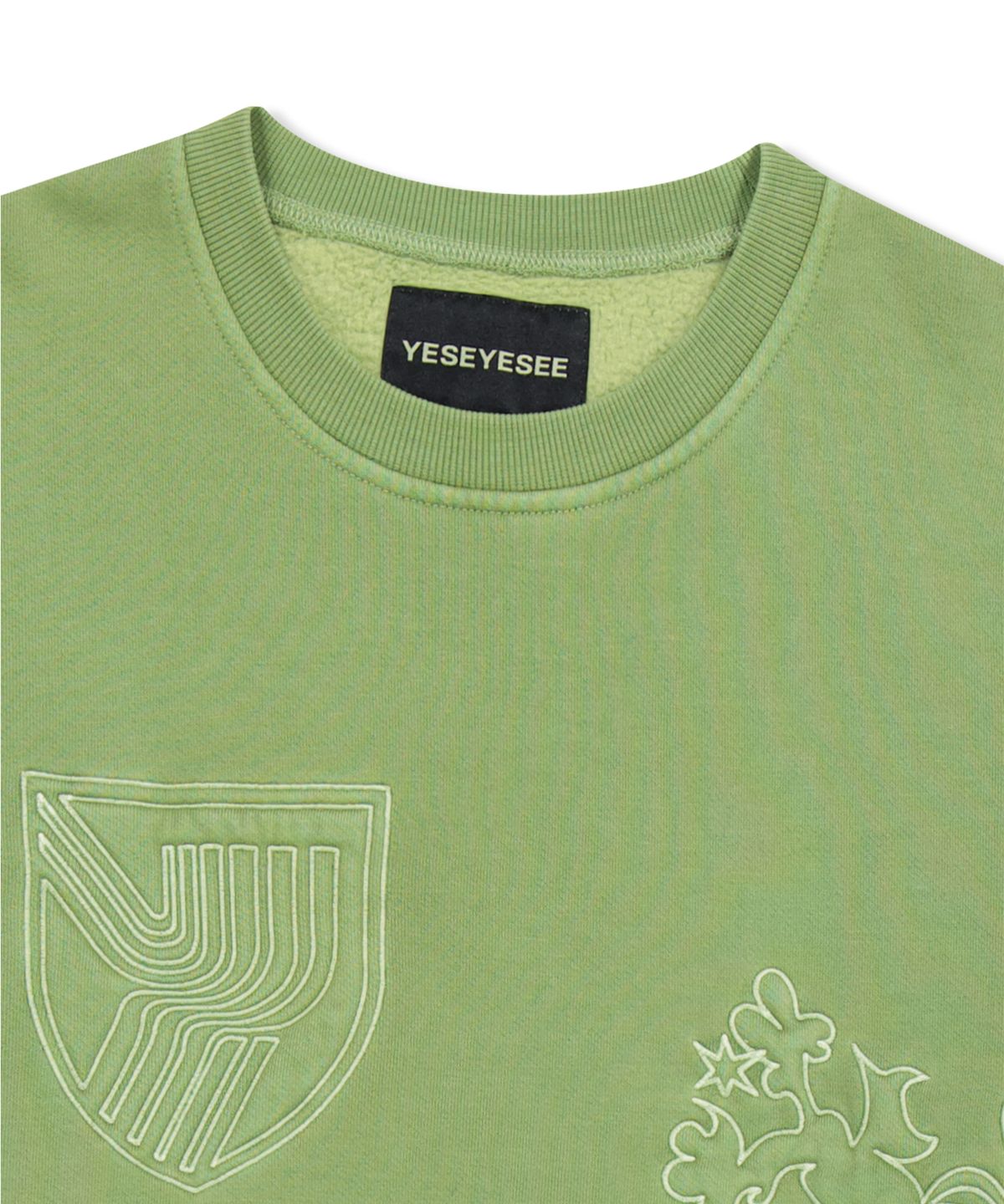 예스아이씨(YESEYESEE) Y.E.S Pigment Embroidery Sweatshirt Green