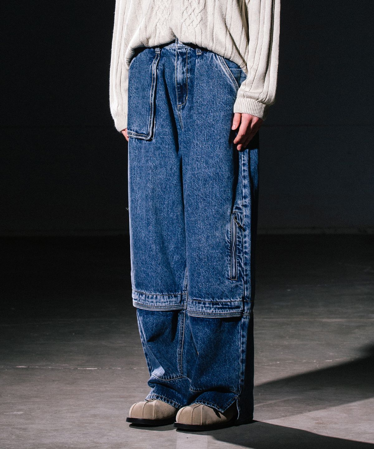 빅유니온(BIG UNION) ALL BLUSH ZIPPER PANTS / INDIGO