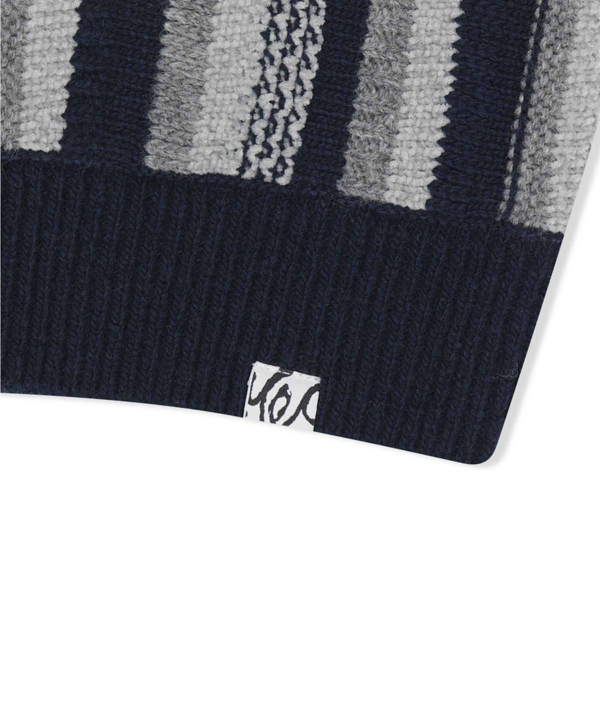 예스아이씨(YESEYESEE) Stripe Knit Zip-Up Vest Navy