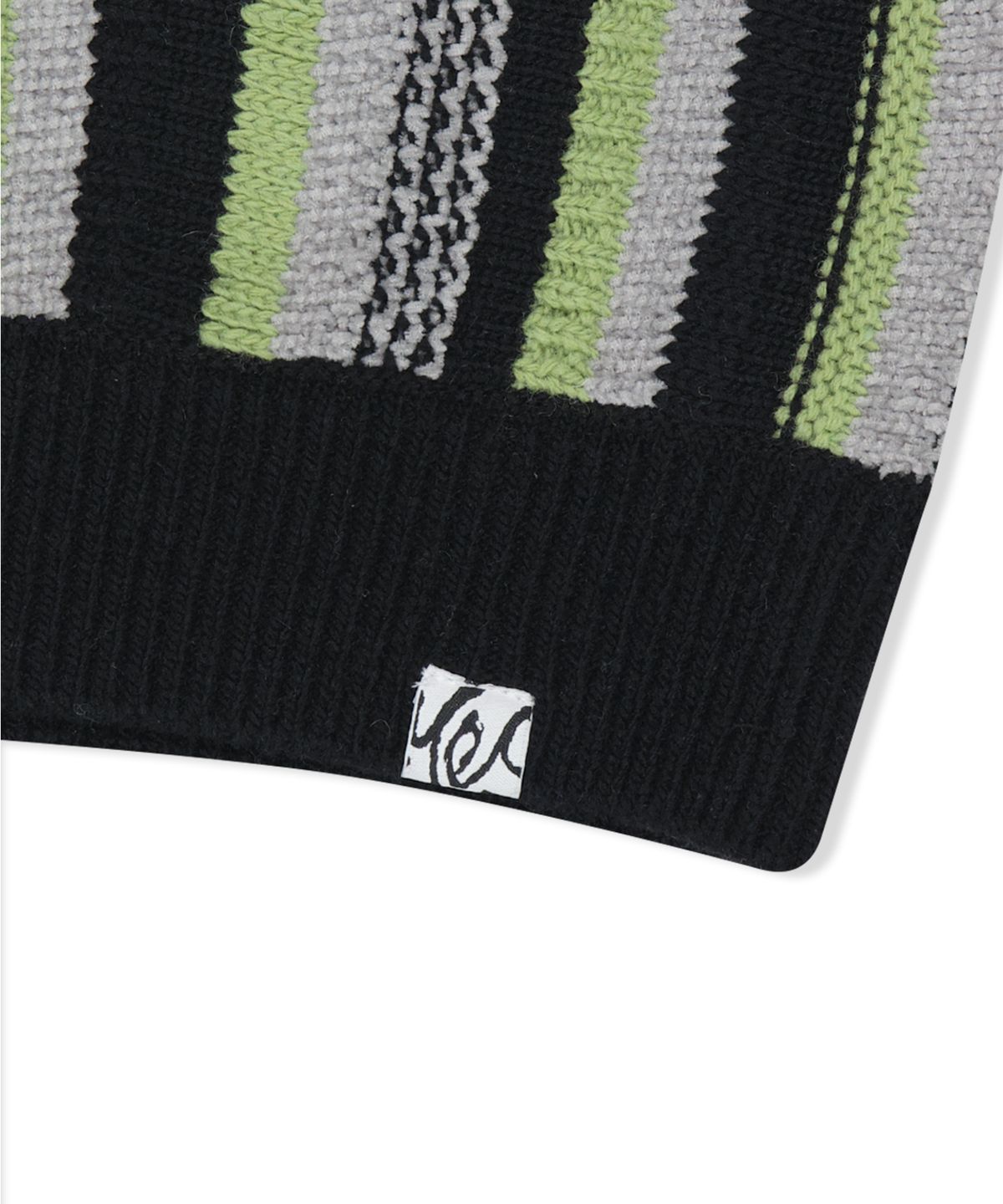 예스아이씨(YESEYESEE) Stripe Knit Zip-Up Vest Black