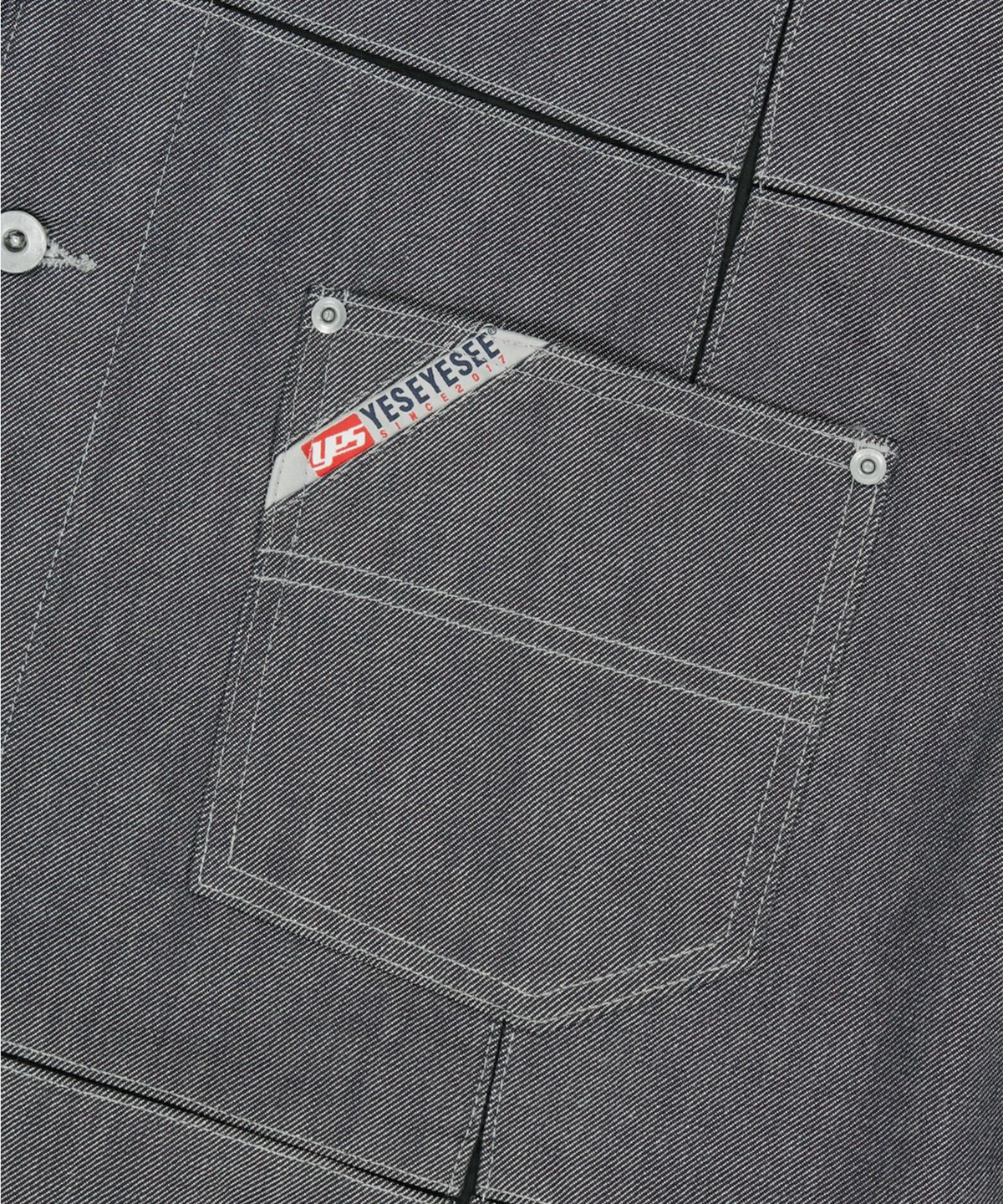 예스아이씨(YESEYESEE) Paneled Denim Jacket Silver
