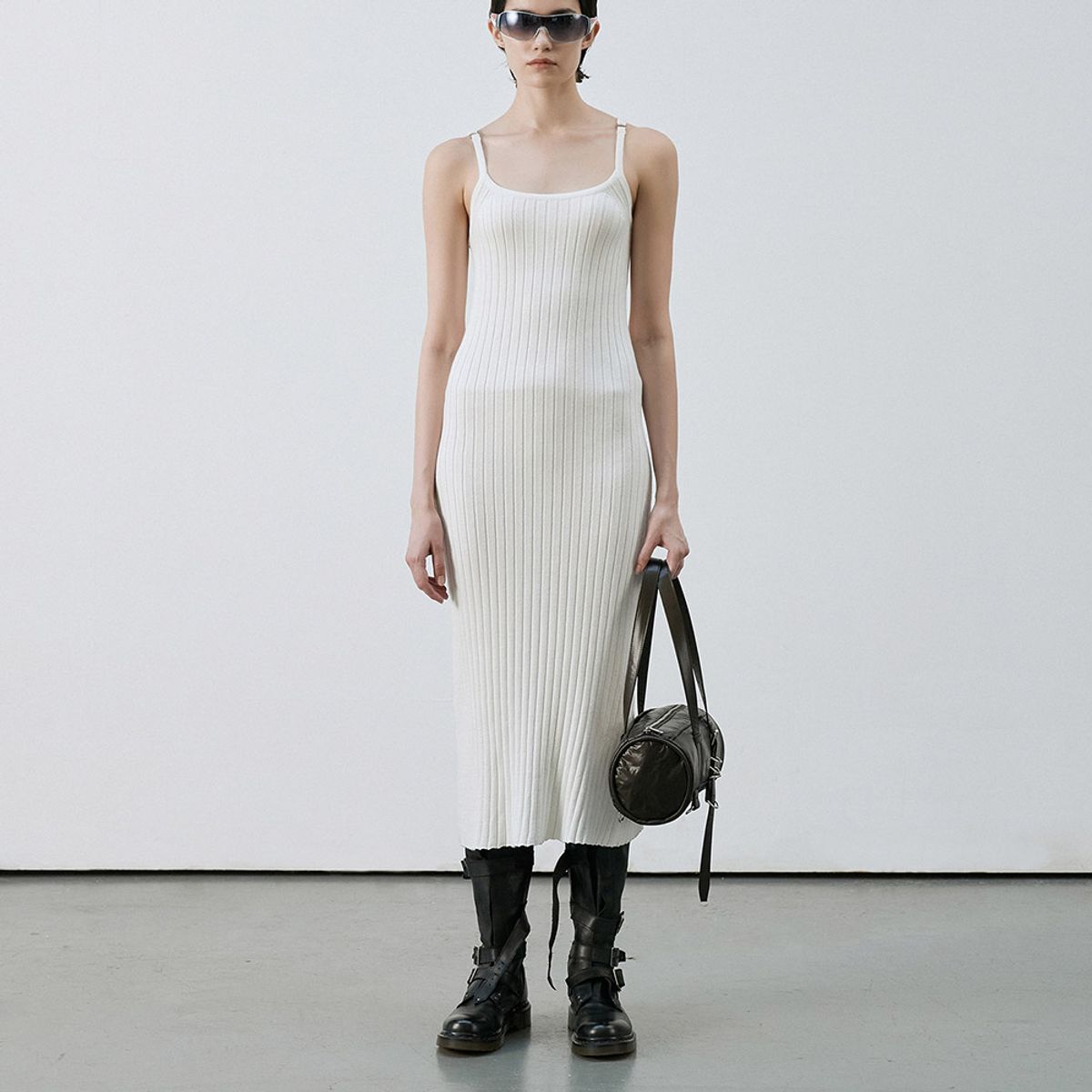 엘씨디씨티엠(LCDC™) SUSPENDERS RIBBED KNIT DRESS