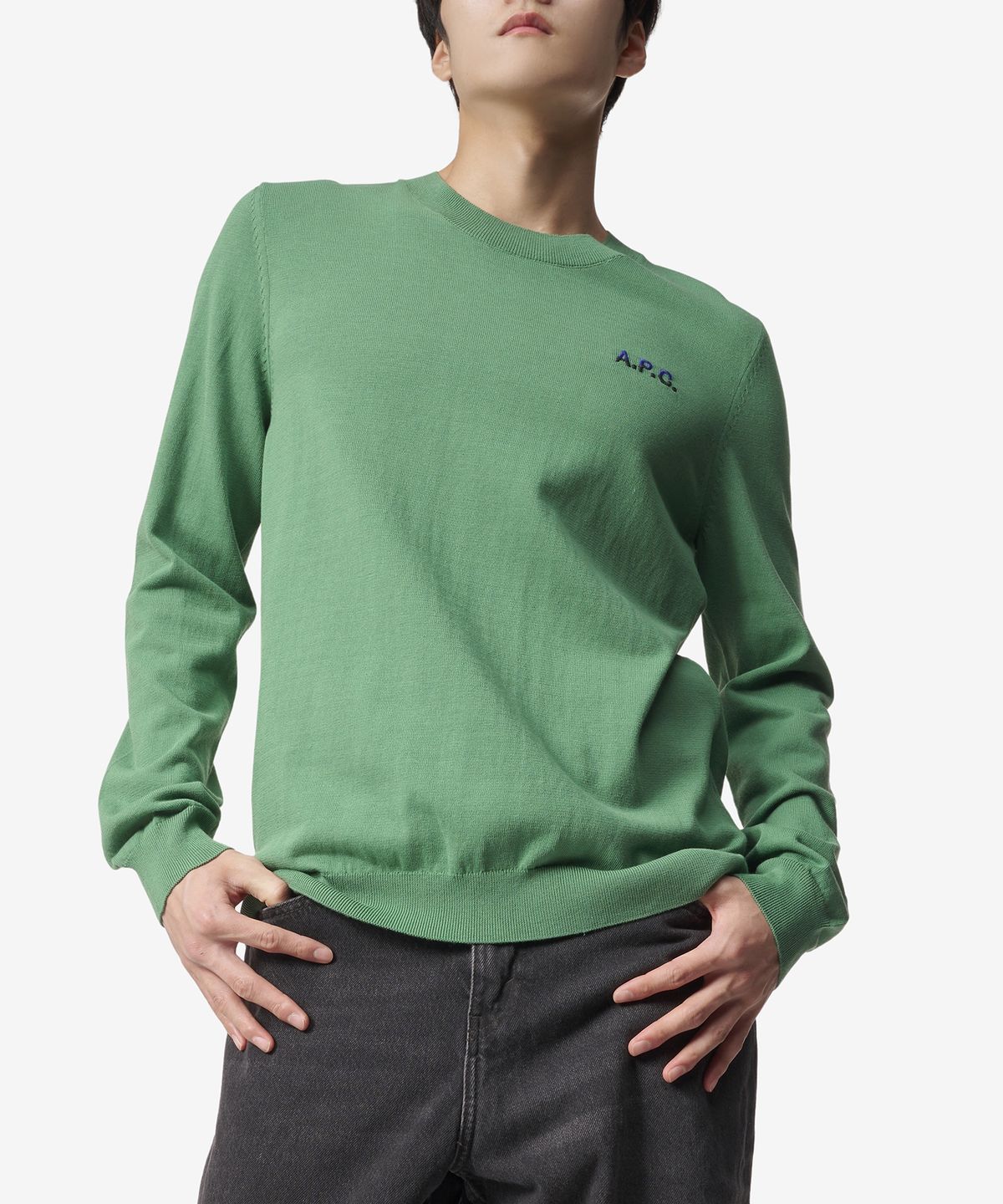 아페쎄(A.P.C.) 라운드넥 니트 스웨터 - 그린 / COGUQH23213TKI