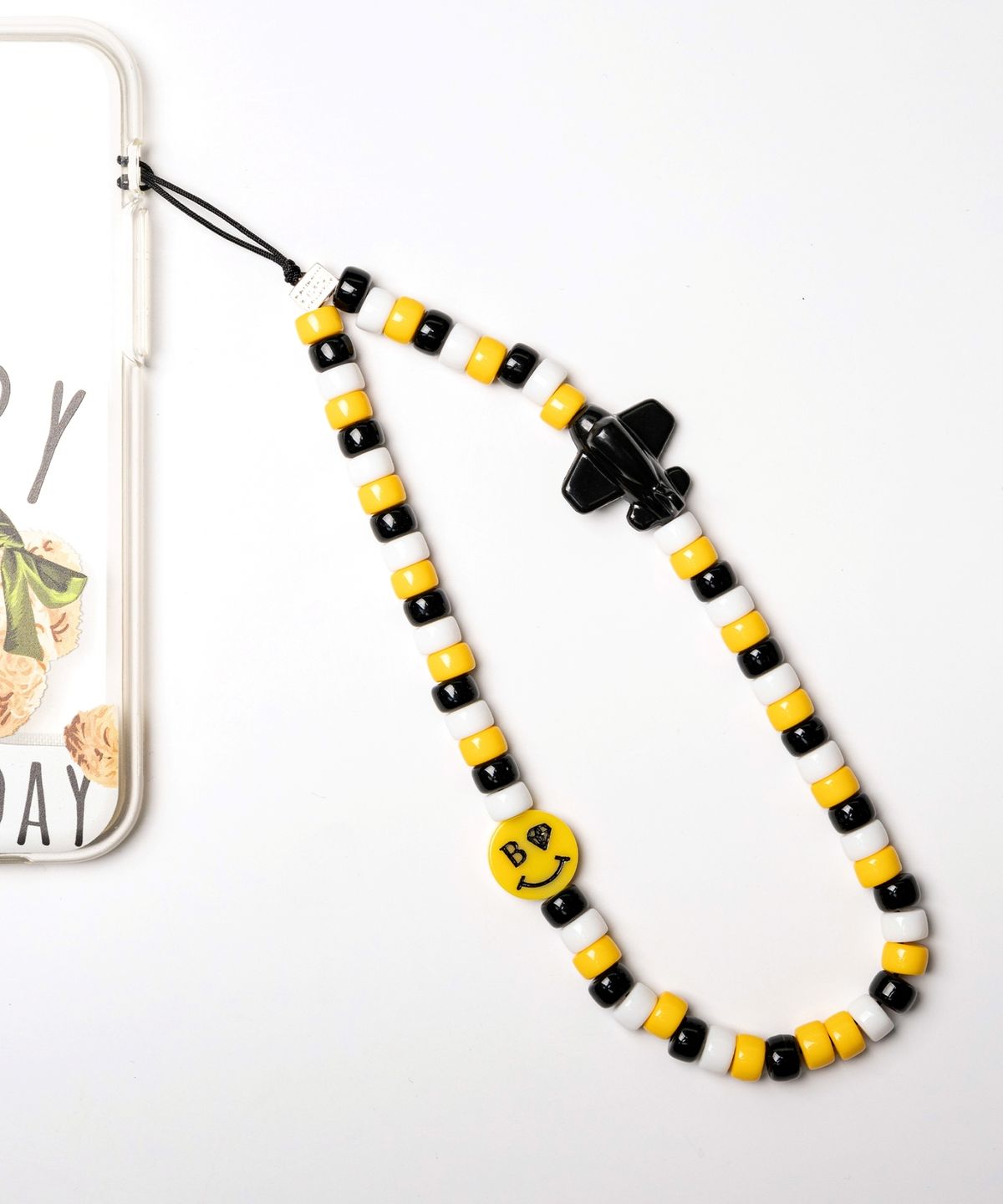 봉보(BONBEAU) Smile airplane cloud color beads strap 스마일 비행기 구름 비즈 폰 스트랩 핸드폰줄