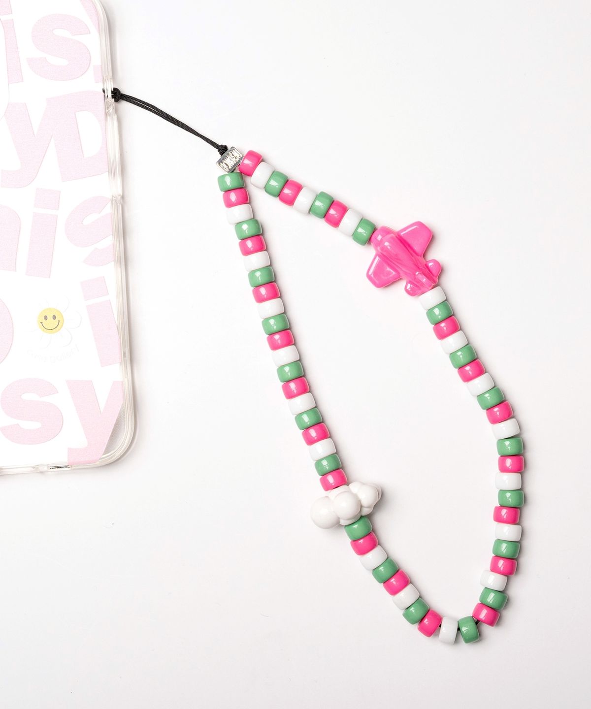봉보(BONBEAU) Smile airplane cloud color beads strap 스마일 비행기 구름 비즈 폰 스트랩 핸드폰줄