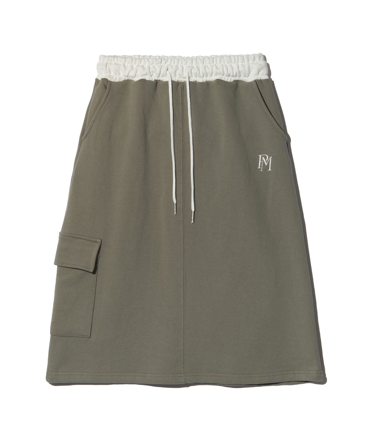 피스메이커(PIECE MAKER) OFFICIAL CARGO MIDI SKIRT (OLIVE)
