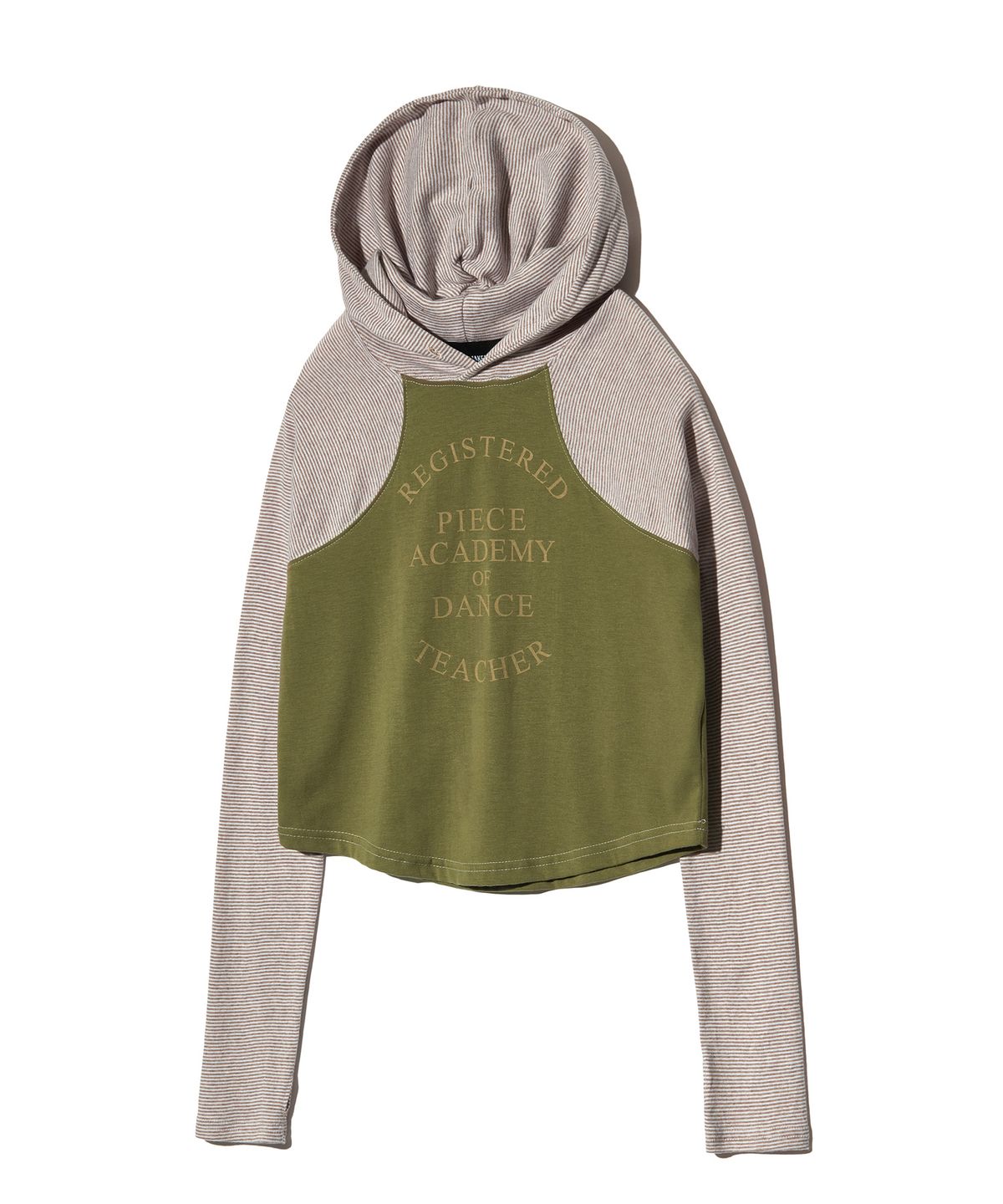 피스메이커(PIECE MAKER) SLEEVELESS STRIPE LIGHT HOODIE (KHAKI)