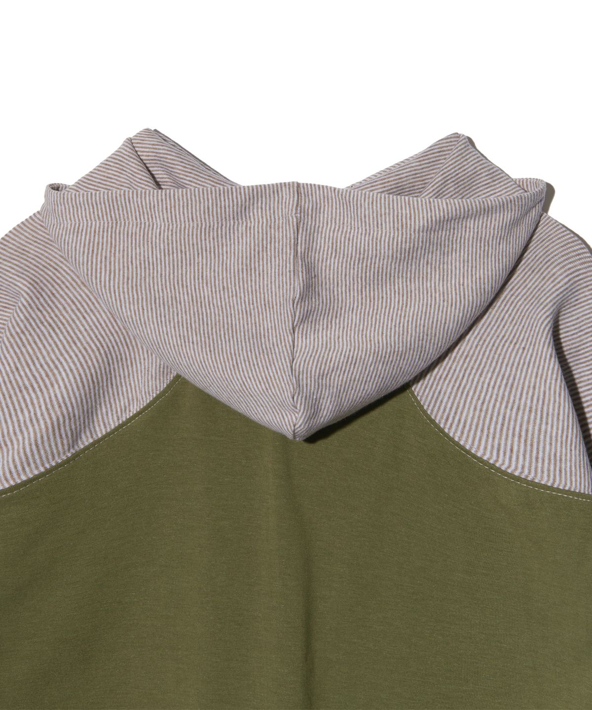 피스메이커(PIECE MAKER) SLEEVELESS STRIPE LIGHT HOODIE (KHAKI)