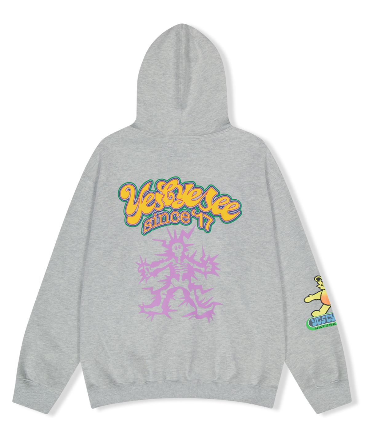 예스아이씨(YESEYESEE) Y.E.S Lightning Bear Hoodie Grey