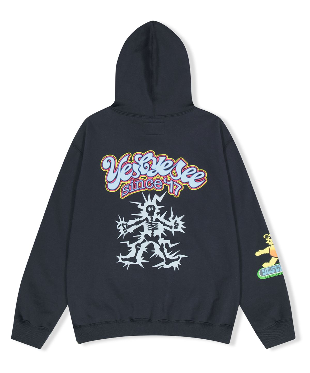 예스아이씨(YESEYESEE) Y.E.S Lightning Bear Hoodie Charcoal