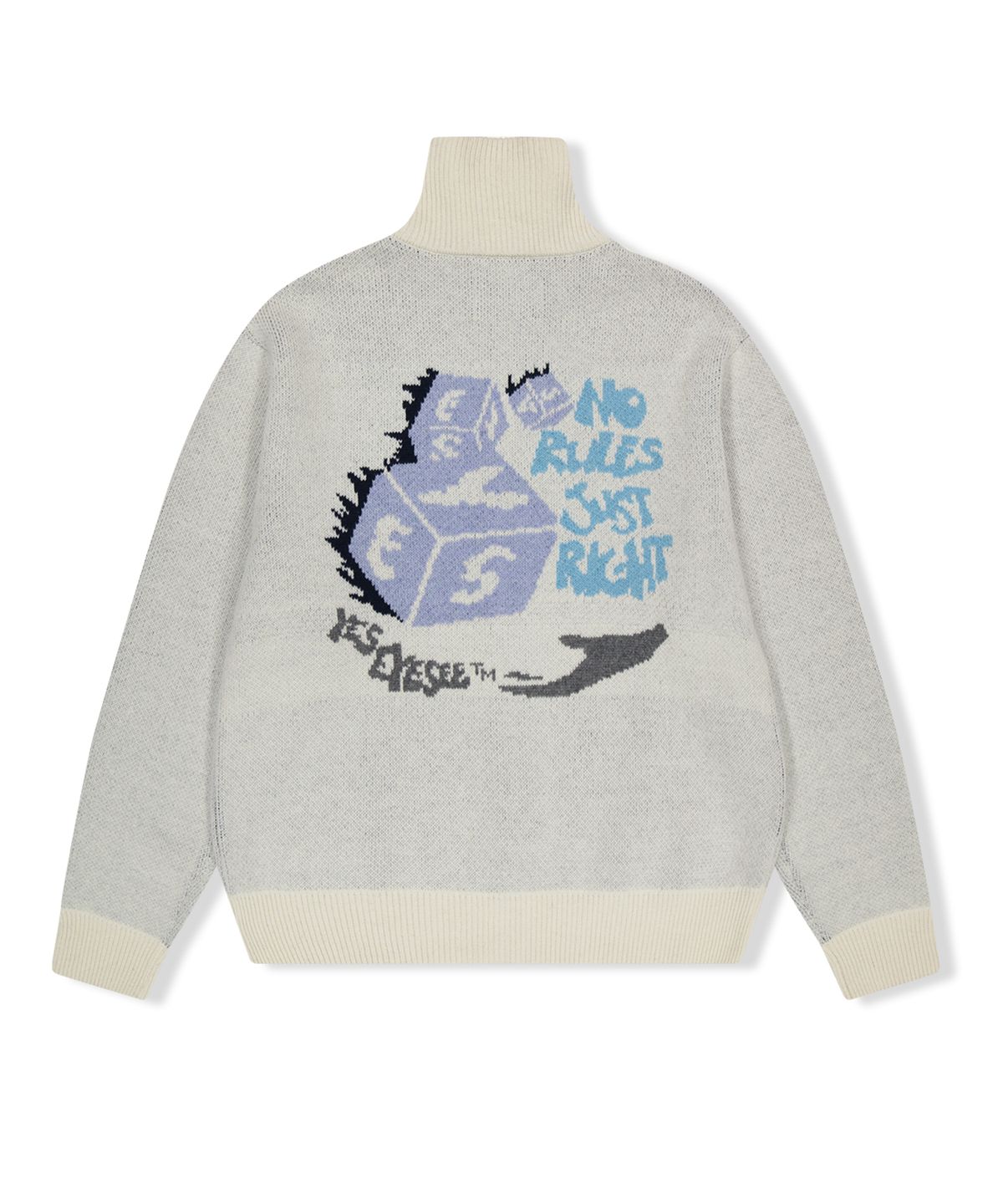 예스아이씨(YESEYESEE) Y.E.S Dice Full Zip-up Knit Cardigan Polar