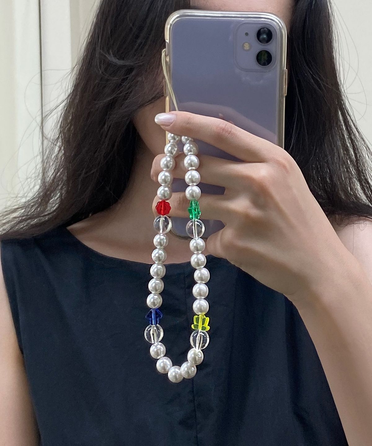 봉보(BONBEAU) Kitsch motive and pearl phone strap 키치 모티브 참 진주 폰 스트랩