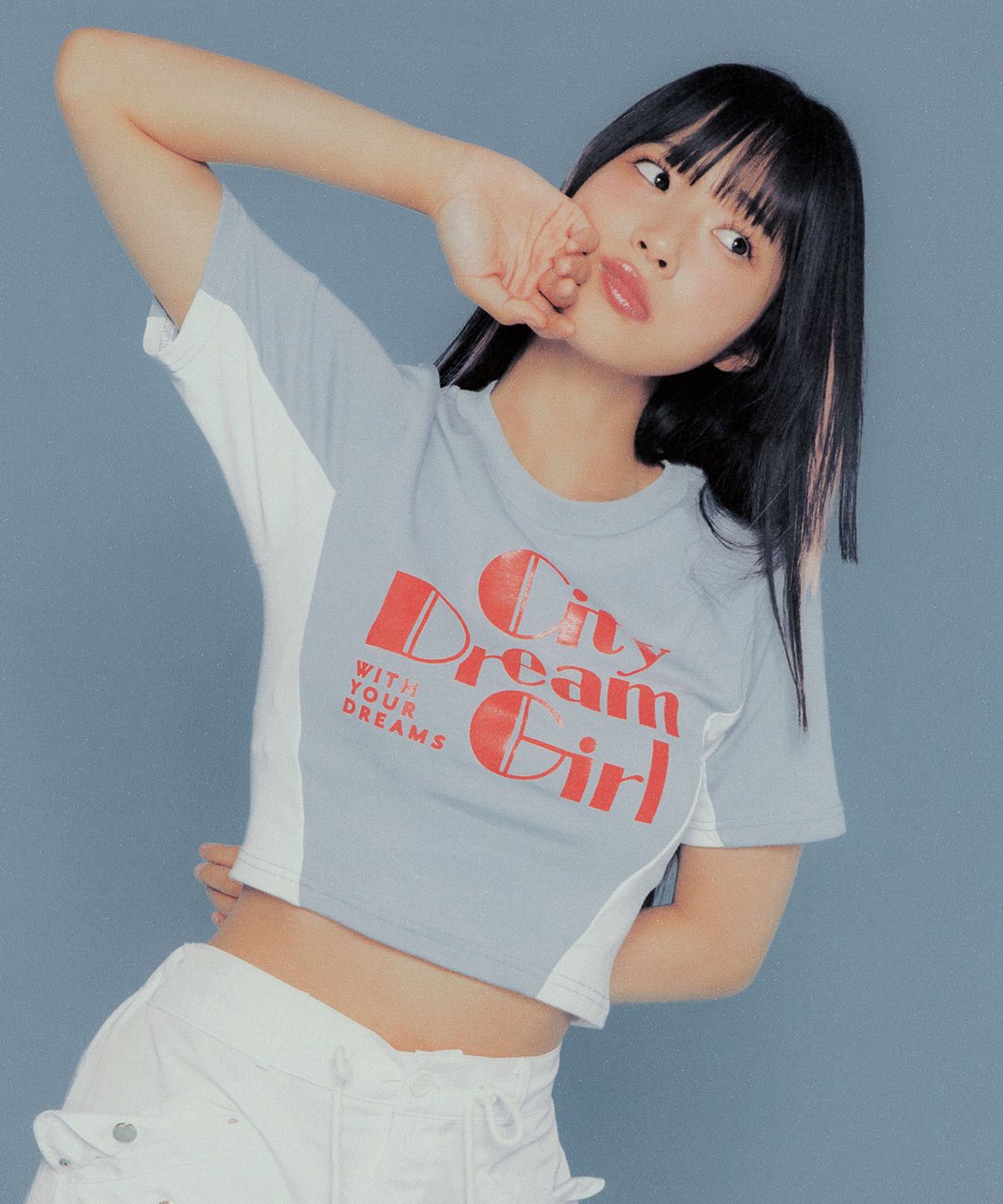 데이라이프(DAYLIFE) 데이라이프X나무13 배색 크롭 티셔츠 (블루)