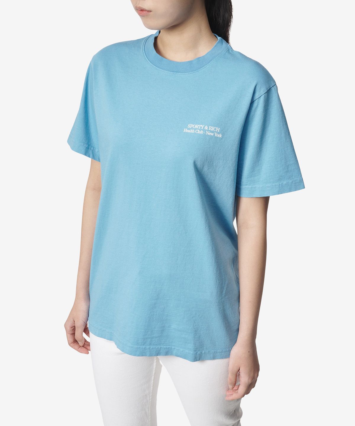 스포티앤리치(SPORTY&RICH) 뉴 드링크 워터 반소매 티셔츠 - 아틀란틱 / TS862AT