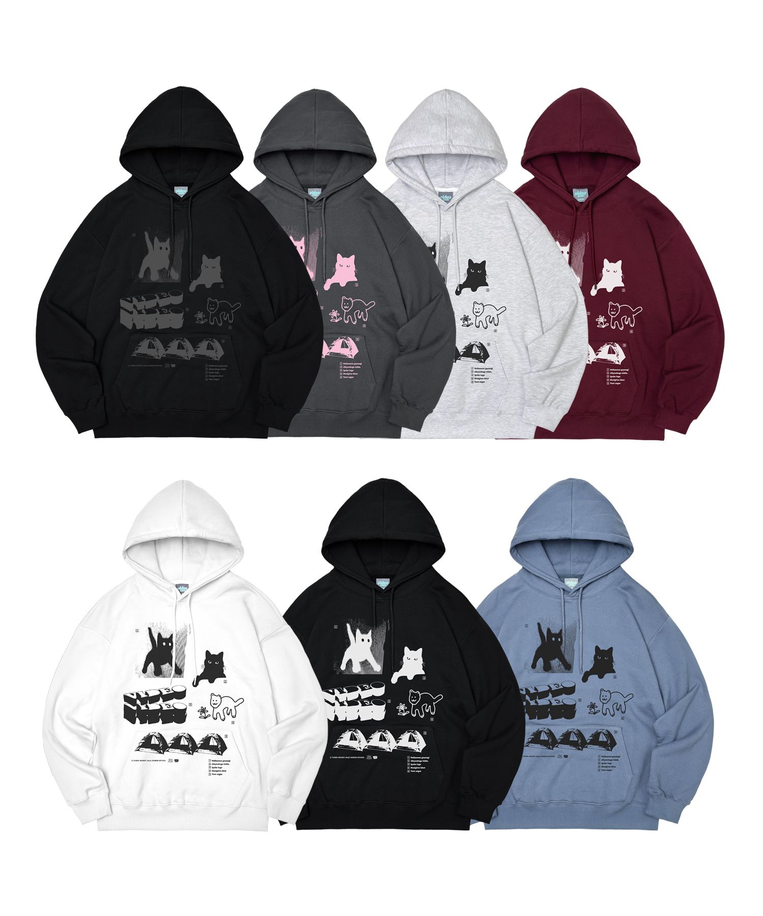 ◆VIDEO JOCKEY IBEUMYON BARO HIPSTAR HOODIE/7色◆ MUSINSA | VIDEO JOCKEY Hipster hoodie. [Blue]