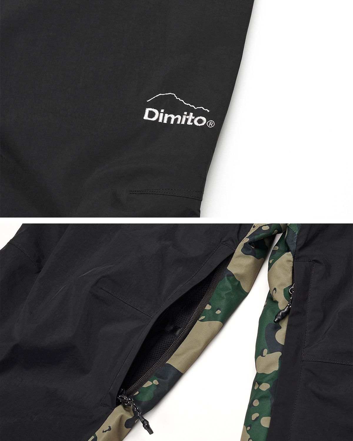 디미토(DIMITO) BLOCK WIDE PANTS OLIVE CAMO