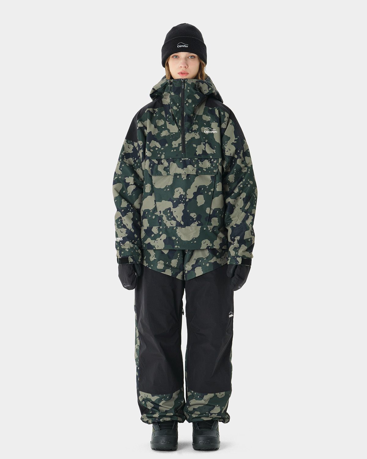 디미토(DIMITO) BLOCK WIDE PANTS OLIVE CAMO