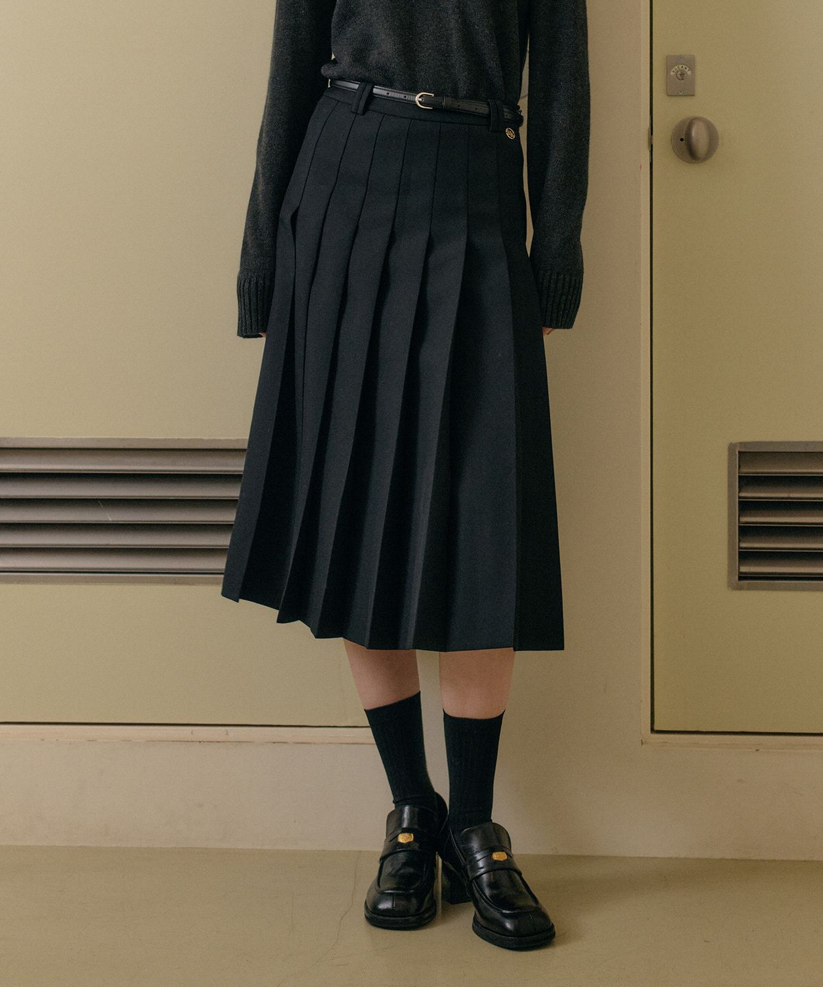 룩캐스트(LOOKAST) 키라 플리츠 스커트 / KYRA PLEATS SKIRT_3colors