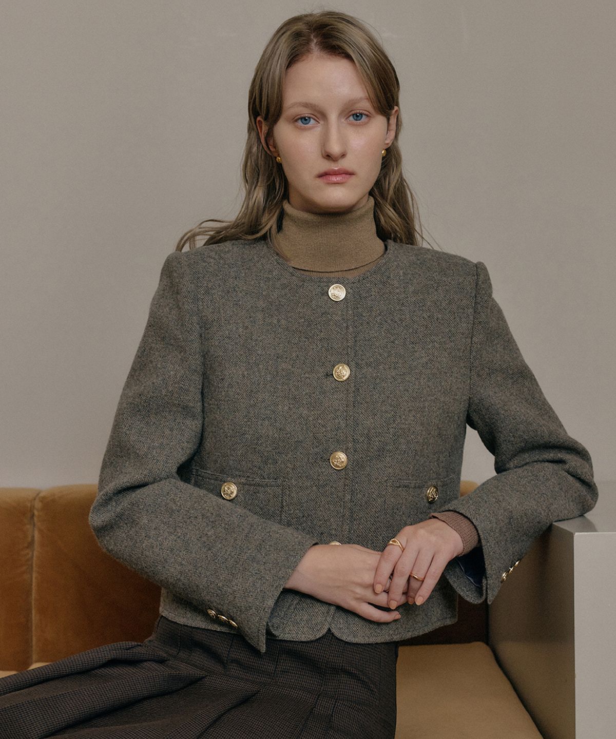 룩캐스트(LOOKAST) 베이비 알파카 트위드 자켓 / BABY ALPACA TWEED JACKET_2colors