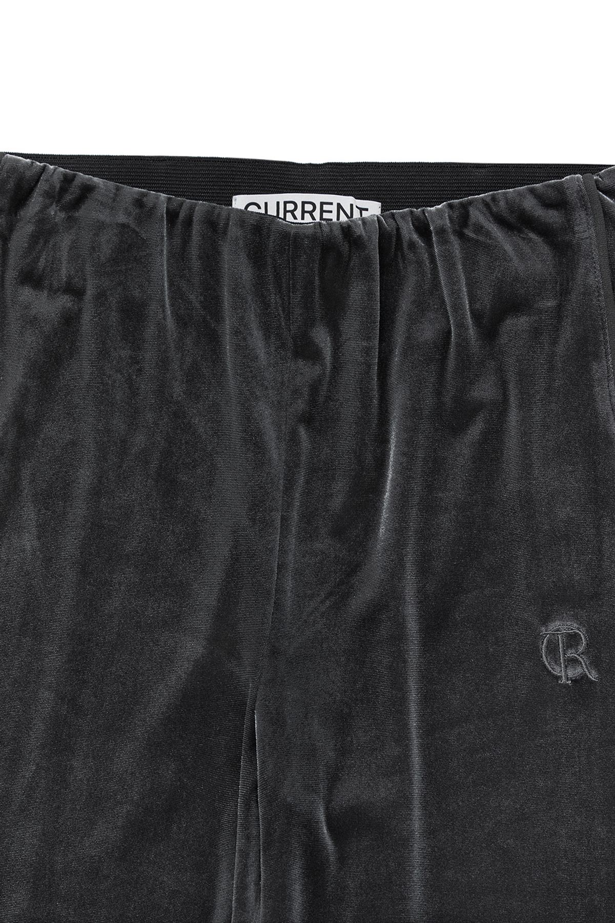 커렌트(CURRENT) VELVET BANDING BOOTCUT PANTS [CHARCOAL]