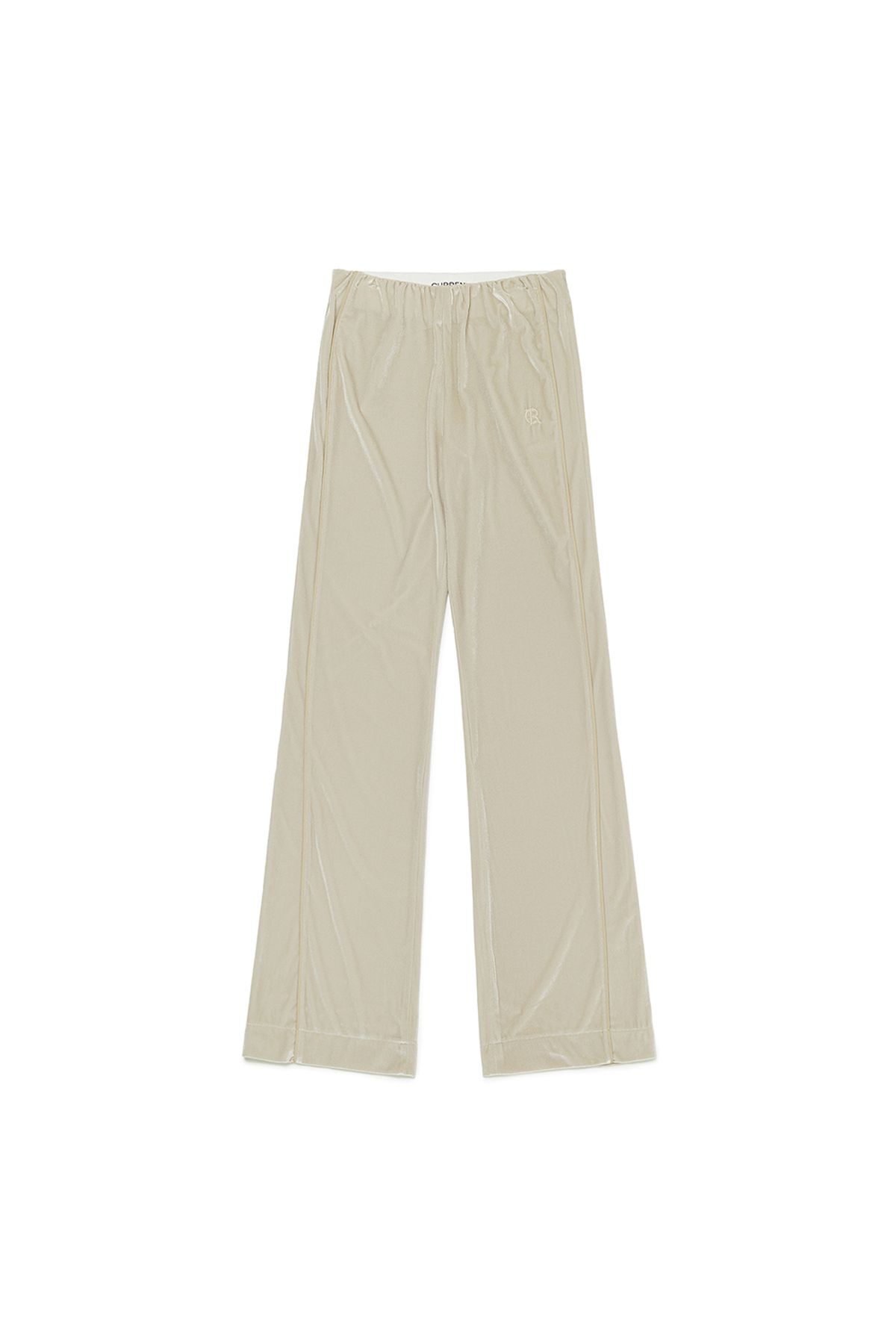 커렌트(CURRENT) VELVET BANDING BOOTCUT PANTS [OATMEAL]