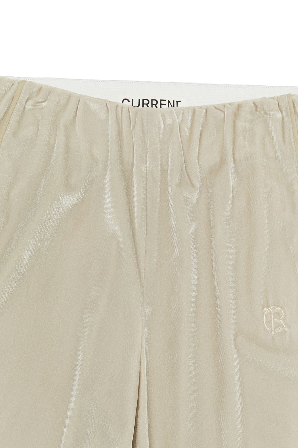 커렌트(CURRENT) VELVET BANDING BOOTCUT PANTS [OATMEAL]