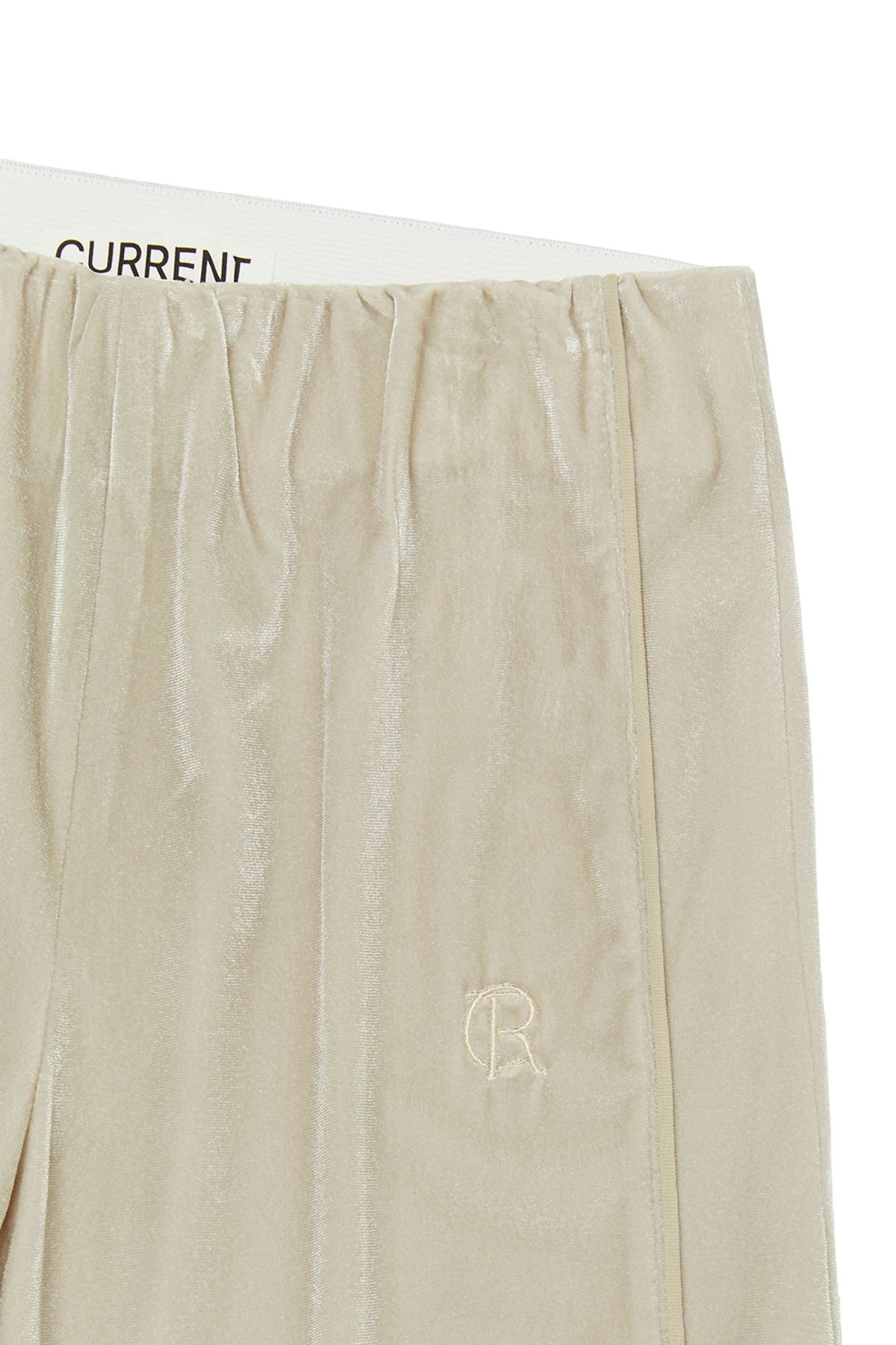 커렌트(CURRENT) VELVET BANDING BOOTCUT PANTS [OATMEAL]