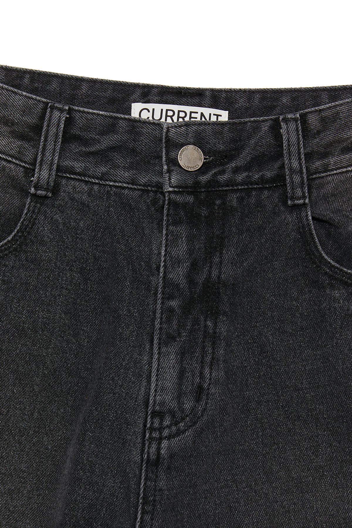 커렌트(CURRENT) CURVED DYING JEANS [BLACK]