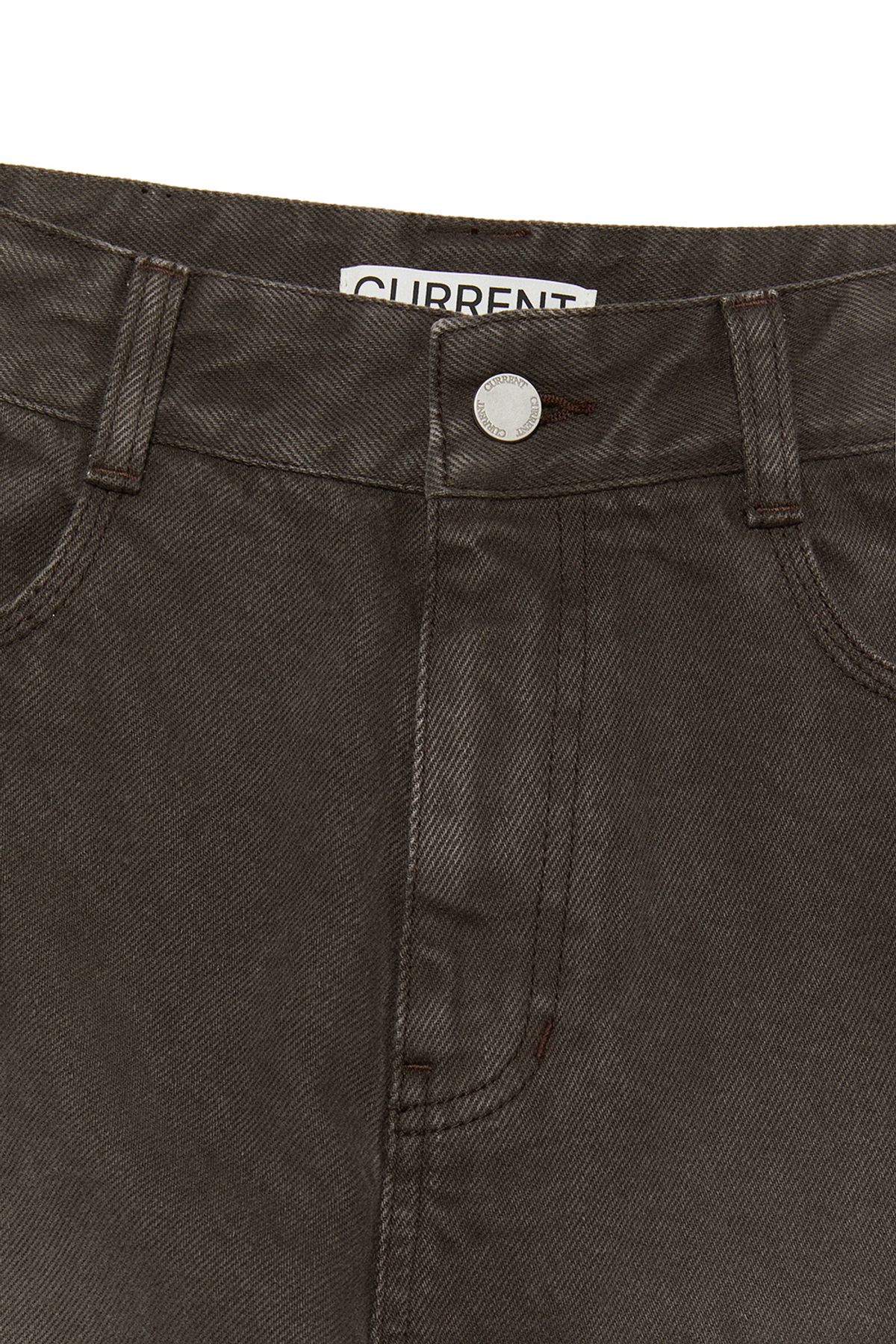 커렌트(CURRENT) CURVED DYING JEANS [DARK BROWN]