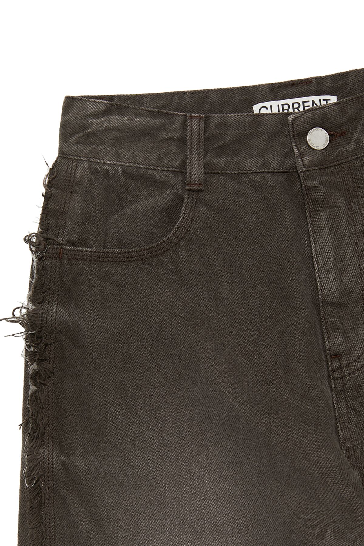 커렌트(CURRENT) CURVED DYING JEANS [DARK BROWN]