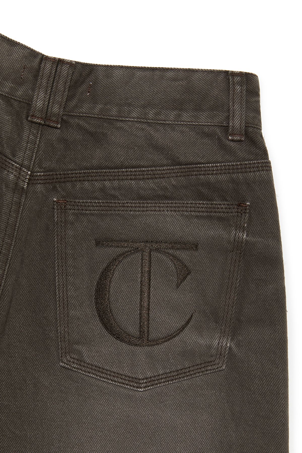커렌트(CURRENT) CURVED DYING JEANS [DARK BROWN]