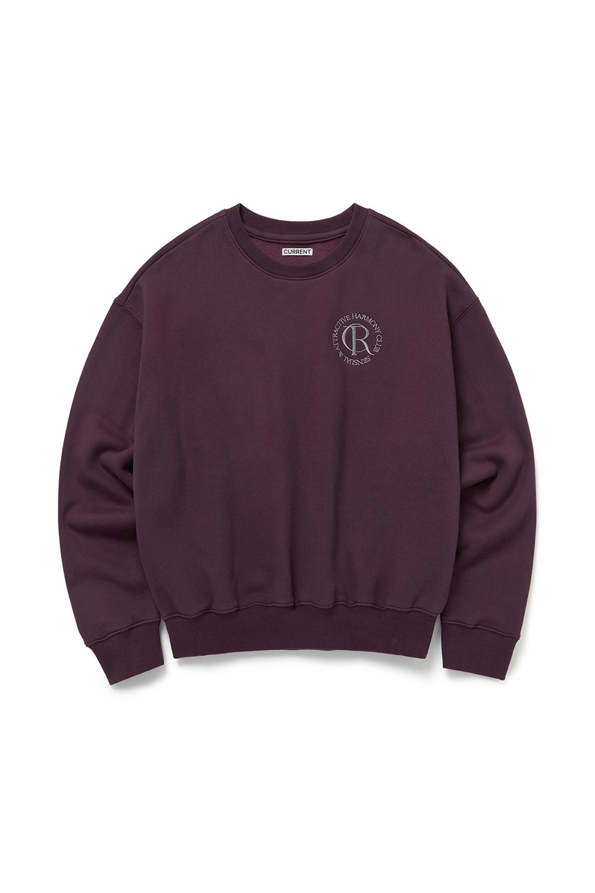 커렌트(CURRENT) SYMBOL LOGO SWEATSHIRT [BURGUNDY]