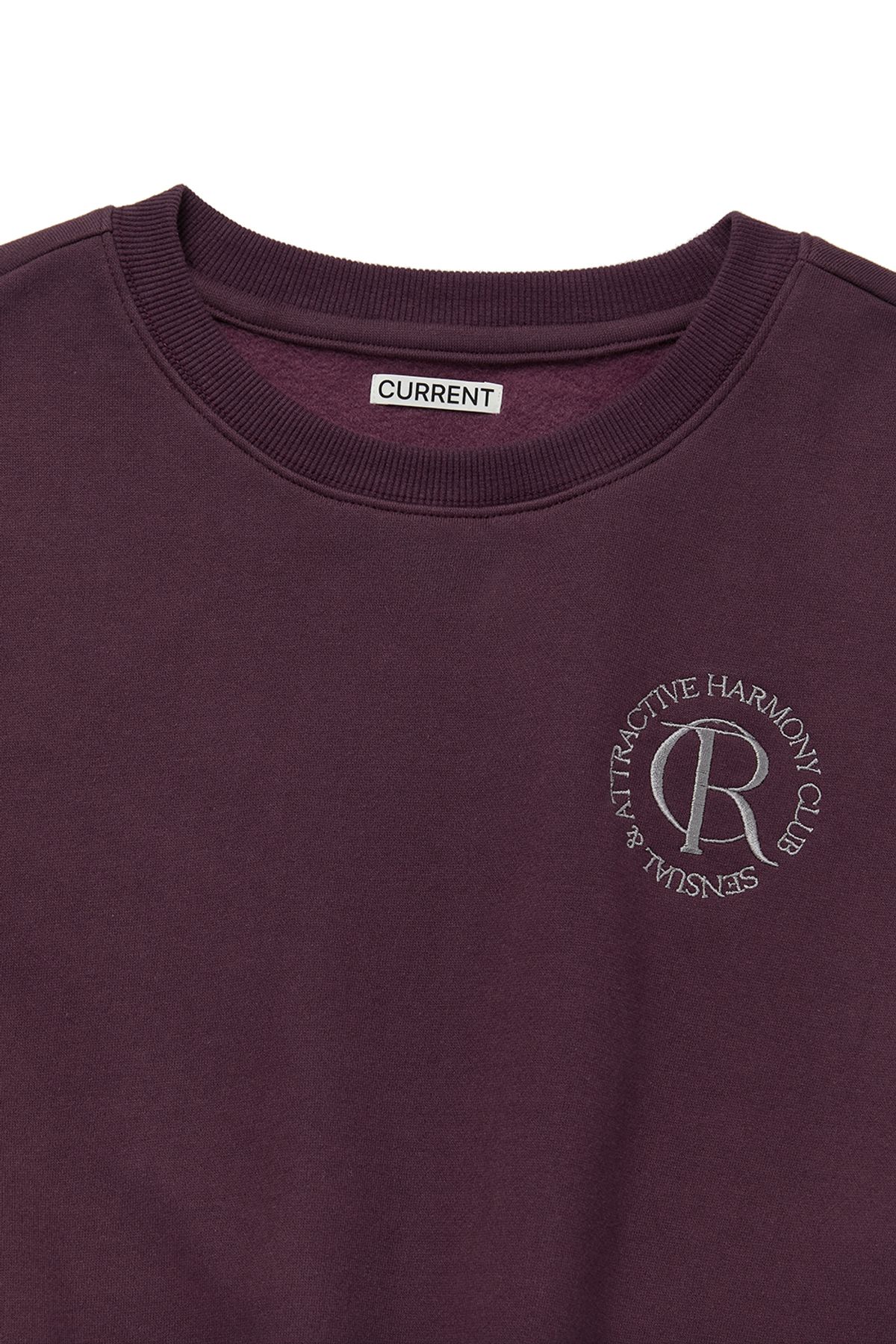 커렌트(CURRENT) SYMBOL LOGO SWEATSHIRT [BURGUNDY]