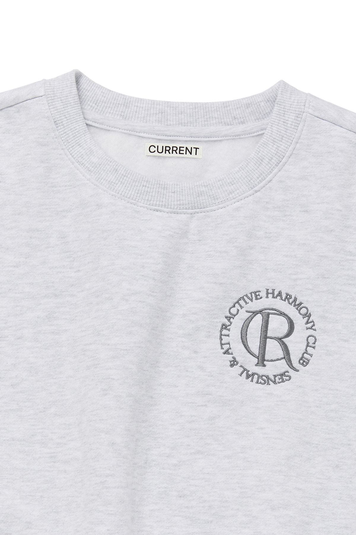 커렌트(CURRENT) SYMBOL LOGO SWEATSHIRT [WHITE MELANGE]