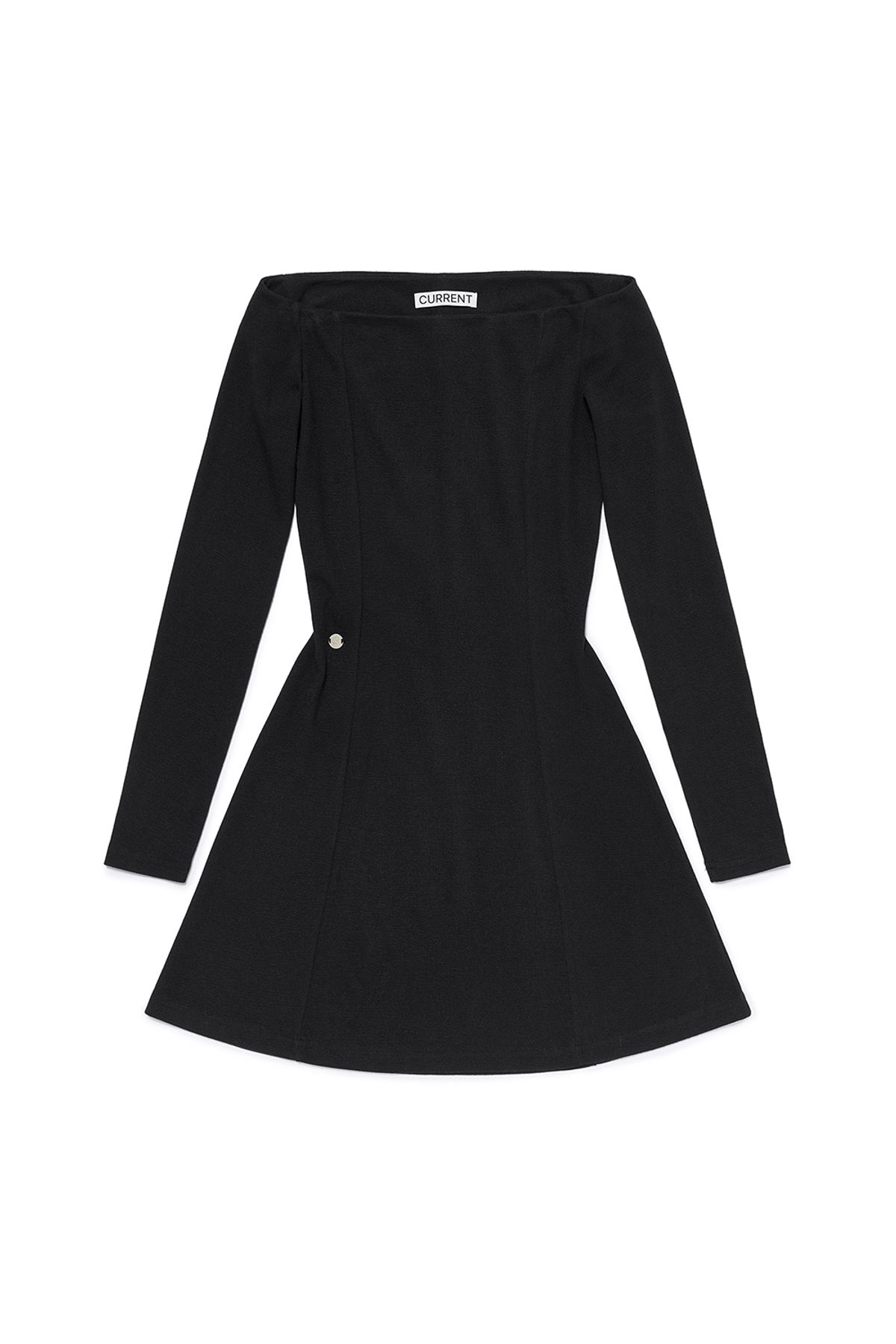 커렌트(CURRENT) OFF SHOULDER CUT OUT DRESS  [BLACK]