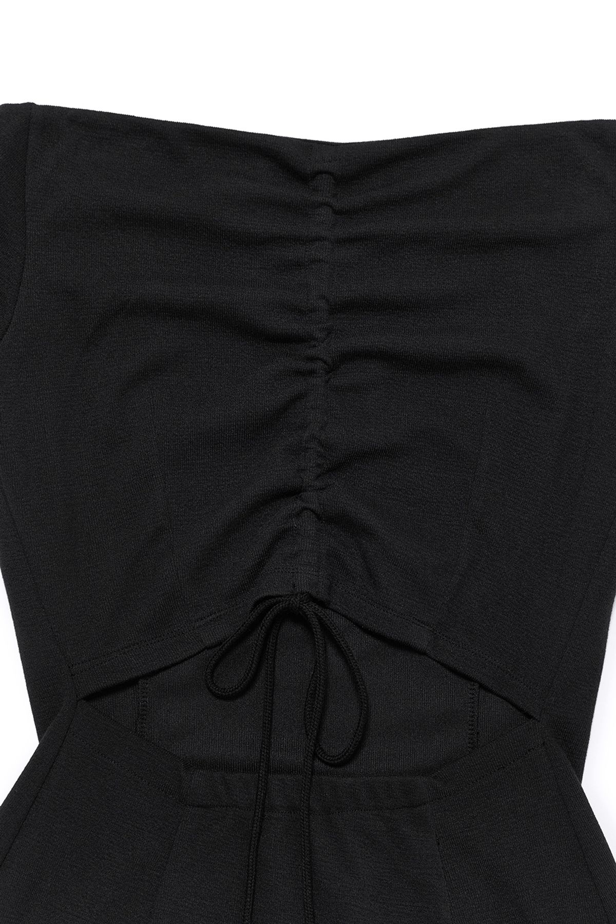 커렌트(CURRENT) OFF SHOULDER CUT OUT DRESS  [BLACK]
