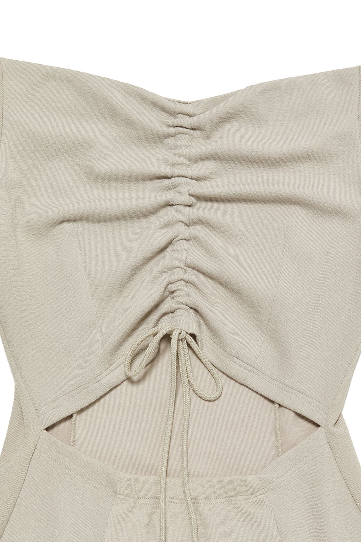 커렌트(CURRENT) OFF SHOULDER CUT OUT DRESS  [BEIGE]