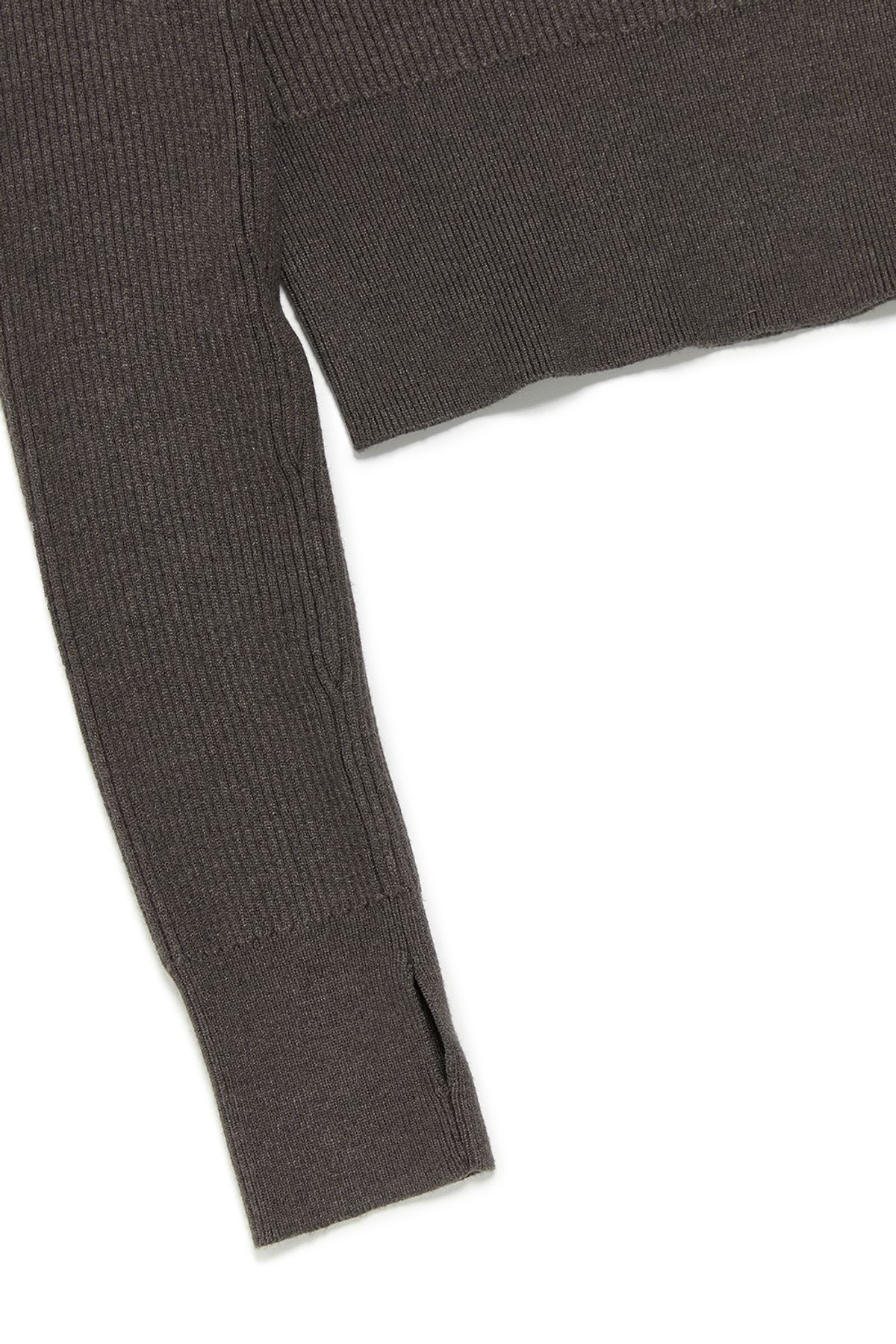 커렌트(CURRENT) CUT OUT DETAIL KNIT TOP [DARK BROWN]