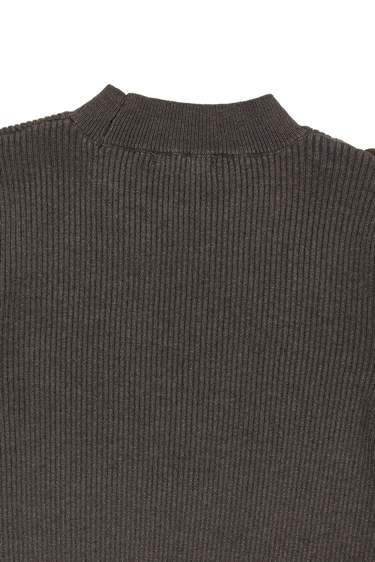커렌트(CURRENT) CUT OUT DETAIL KNIT TOP [DARK BROWN]