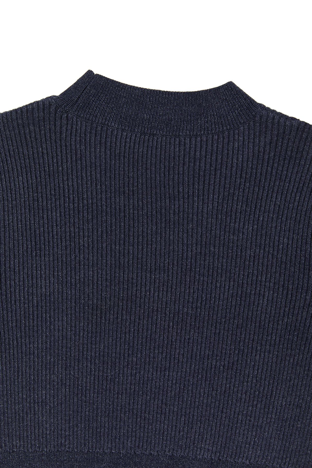 커렌트(CURRENT) CUT OUT DETAIL KNIT TOP [NAVY]