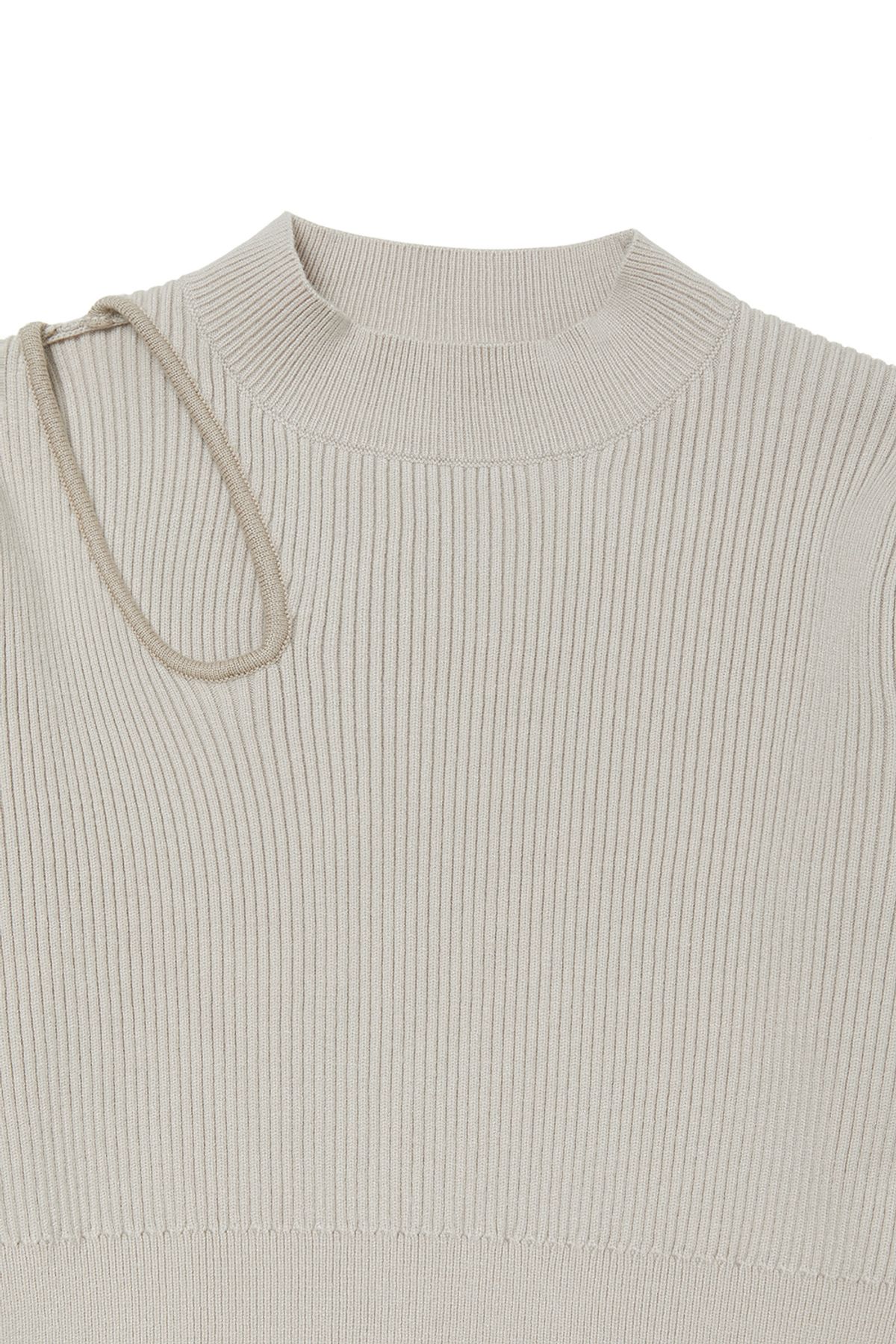커렌트(CURRENT) CUT OUT DETAIL KNIT TOP [OATMEAL]